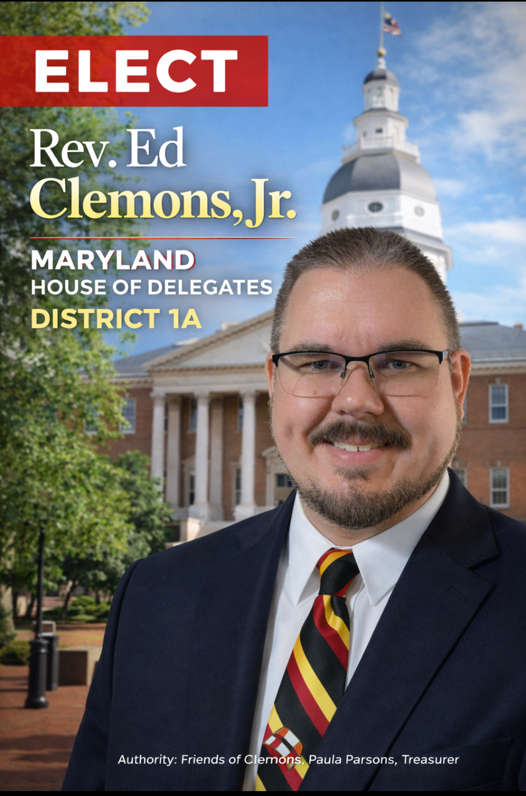Elect Rev. Ed Clemons, Jr. Maryland House of Delegates District 1A